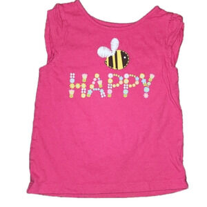 CIRCO Pink Rank Top with Bee and 'HAPPY'